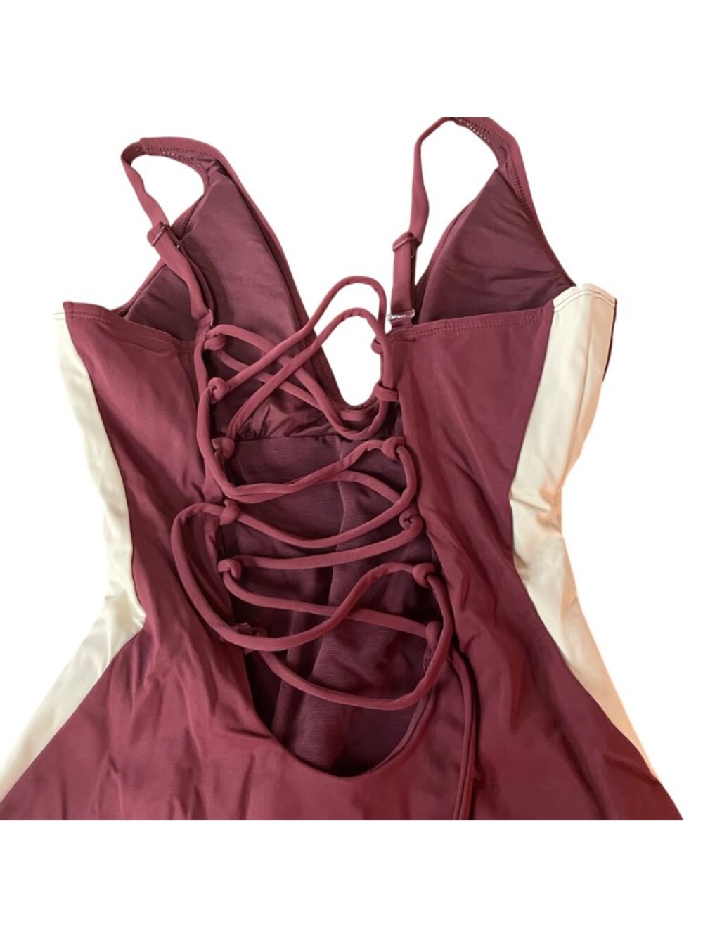 TA3 Plungey ® Contour One Piece Swimsuit Dark Cherry Oat Sz MED XLONG - Picture 2 of 6